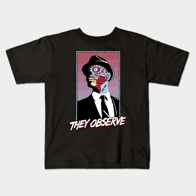 They Observe Kids T-Shirt by mikehandyart